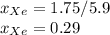 x_{Xe}=1.75/5.9\\x_{Xe}=0.29