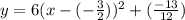 y = 6(x - (-\frac{3}{2}))^2 +(\frac{-13}{12} )