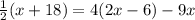 \frac{1}{2} (x+18) = 4(2x-6)-9x