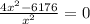 \frac{4x^2-6176}{x^2}=0