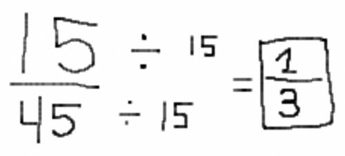 What's 15/45 written as a fraction in simplest form?