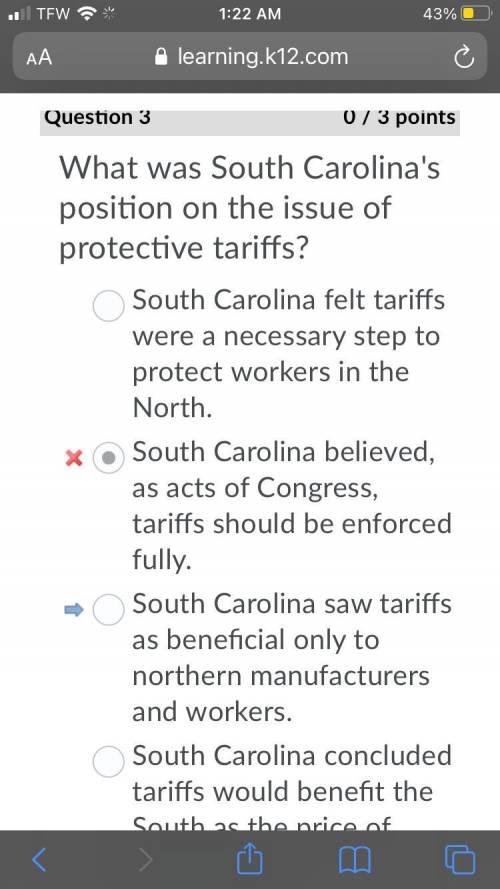 What was south carolina's position on the issue of protective tariffs?