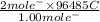 \frac{2 mol e^- \times 96485 C}{1.00 mol e^-}