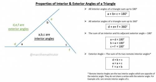An exterior angle of a triangle measures 117. its remote interior angles measure 2y + 7 and 61-y. fi