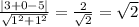 \frac{|3 + 0 - 5|}{\sqrt{1^{2}+ 1^{2}}} = \frac{2}{\sqrt{2}} = \sqrt{2}