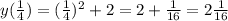 y(\frac{1}{4} ) = (\frac{1}{4} )^2 + 2 =  2 + \frac{1}{16 }  = 2\frac{1}{16}