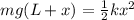 mg(L + x) = \frac{1}{2}kx^2