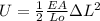 U=\frac{1}{2}\frac{EA}{Lo}\Delta L^2