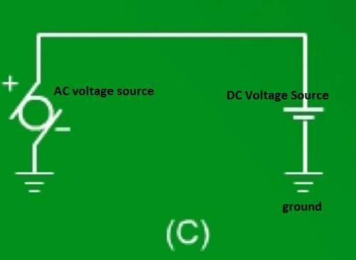 Which of these circuit schematics has a dc voltage source?