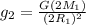 g_2 = \frac{G(2M_1)}{(2R_1)^2}