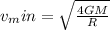 v_min = \sqrt{\frac{4GM}{R}}