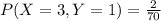 P(X=3,Y=1)=\frac{2}{70}