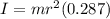 I =mr^2(0.287)