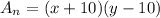 A_n=(x+10)(y-10)