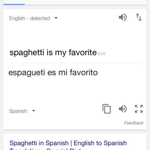 How do you say spaghetti is my favorite in spanish?