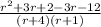 \frac{r^2+3r+2-3r-12}{(r+4)(r+1)}