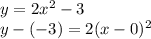 y=2x^2-3\\y-(-3)=2(x-0)^2