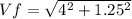 Vf = \sqrt{4^2+1.25^2}