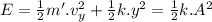 E=\frac{1}{2} m'.v_y^2+\frac{1}{2} k.y^2=\frac{1}{2} k.A^2