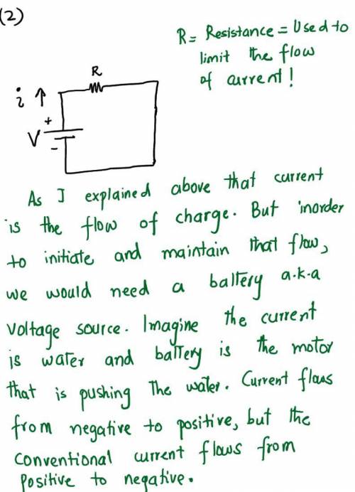 1. what is electric current?  2. draw a circuit on the whiteboard and explain the parts and function