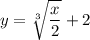 y = \sqrt[3]{\dfrac{x}{2}} + 2