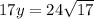 17y = 24 \sqrt{17}