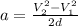 a=\frac{V_{2}^{2}-V_{1}^{2}}{2d}