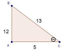 Find the sine ratio of angle θ. hint: use the slash symbol ( / ) to represent the fraction bar and