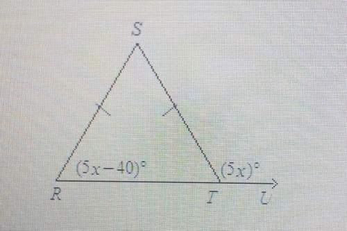 Find the value of x. the diagram is not to scale.x=22x=14x=50none of the above