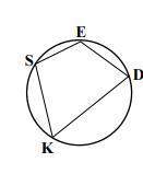 Basic circle problem given: measure of arc ed = 50°, m∠edk = 80° find: ∠dsk