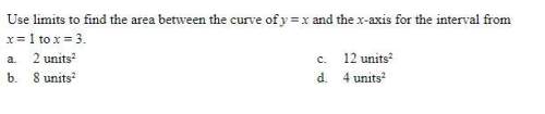 Use limits to find the area between the curve of y = x and the x-axis for the interval from answer i