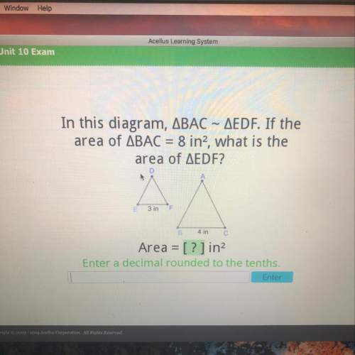 If the area of bac=8, what is the area of edf. enter a decimal rounded to the tenths. need