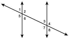 Which set of angles is an example of alternate interior angles? ∠2 and ∠3 ∠2 and ∠4 ∠2 and ∠7 ∠2 an