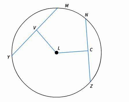 Suppose that ym has length 12 in. and its distance from point l is 5 in. find the radius of ⊙l to th