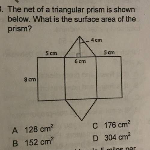 The net of a triangular prism is shown below what is the surface area of the prism ! its due tomor