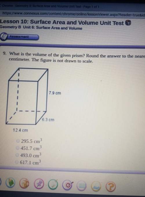 Assessment(1 point)-9. what is the volume of the given prism? round the answer to the nearest tenth