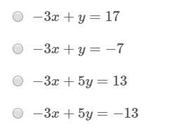 Aline passes through (2, −1) and (4, 5). which answer is the equation of the line? (choices in pict