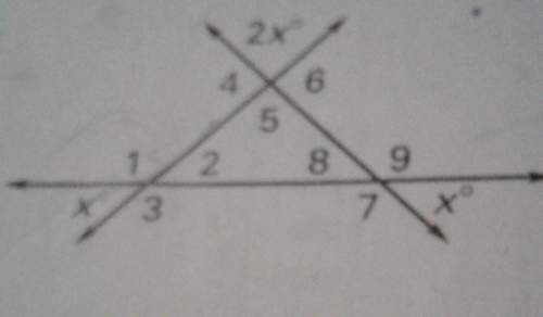 In the diagram, write an expression in terms of x for angle one.