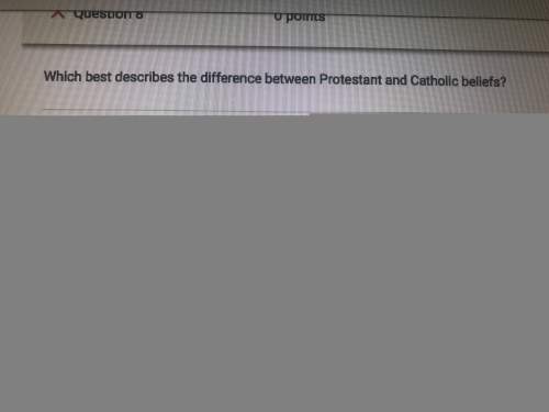 Which best describes the difference between protestant and catholic beliefs?