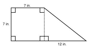 What is the area of this figure? a.49.5 in² b.66.5 in² c.84 in² d.91 in²