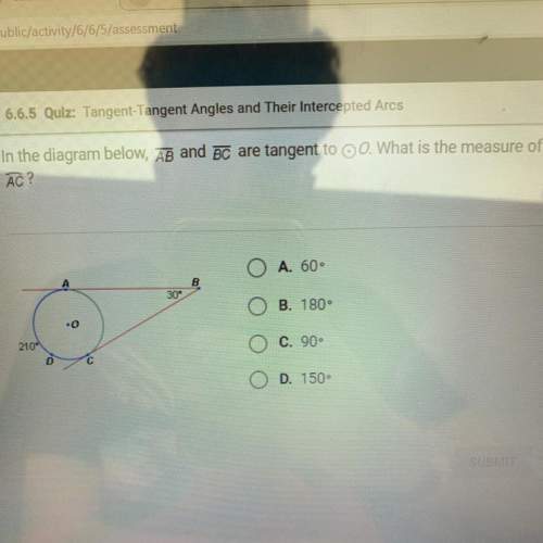 In the diagram below, ab and bc are tangent to o. what is the measure of ac?