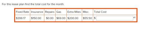 ** brainliest* for this lease plan find the total cost for the month.