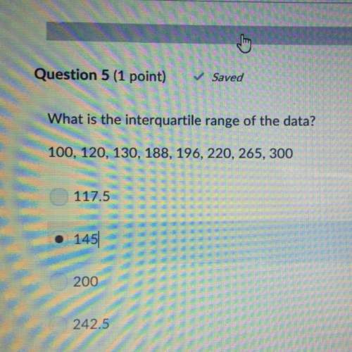What is the interquartile range of the data? i think the answer is b.
