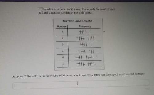 Suppose colby rolls the number cube 1000 times, about how many times can she expect to roll an odd n