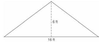 The front flap of a tent is shaped like an isosceles triangle. the base of the triangle is 16 feet a