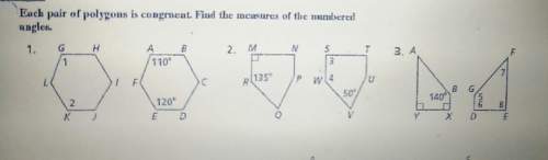 Each pair of polygons is congruent. find the measures of the numbered angles.