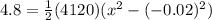 4.8 = \frac{1}{2} (4120)(x^2-(-0.02)^2)