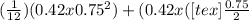 (\frac{1}{12})(0.42 x 0.75^{2} ) + ( 0.42 x (<img src=