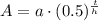 A=a\cdot (0.5)^{\frac{t}{h}}