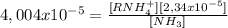 4,004x10^{-5} = \frac{[RNH_{4}^+][2,34x10^{-5}]}{[NH_{3}]}